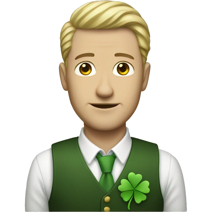 white man with clover emoji