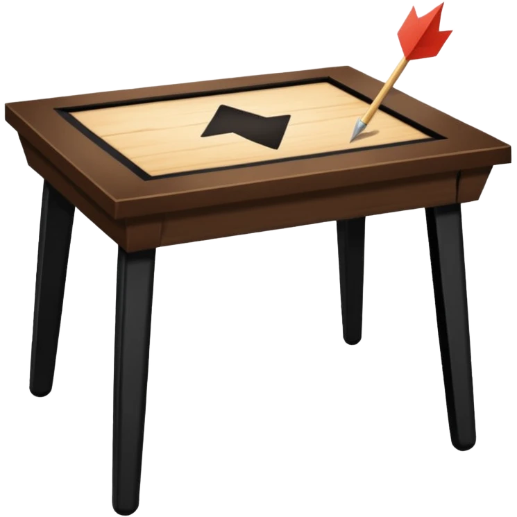 tavolo con freccia verso un piede emoji