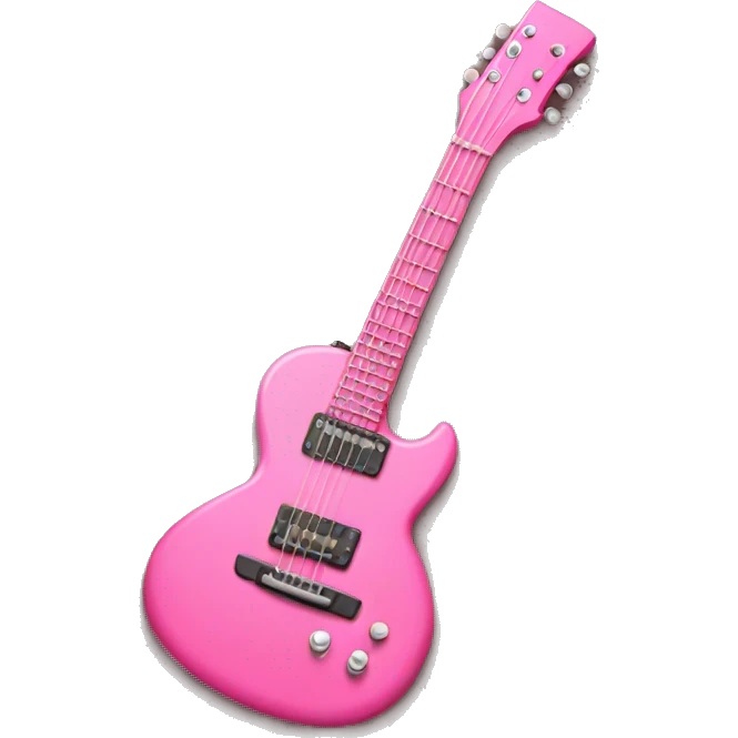 Pink guitar with pink bow emoji