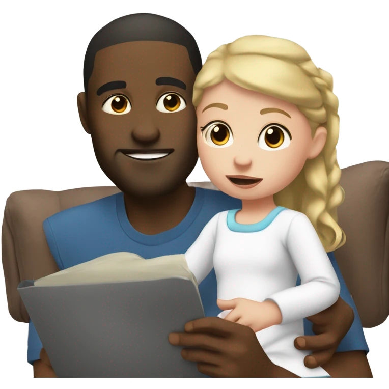 black man babysitting an white 2 year old girl emoji