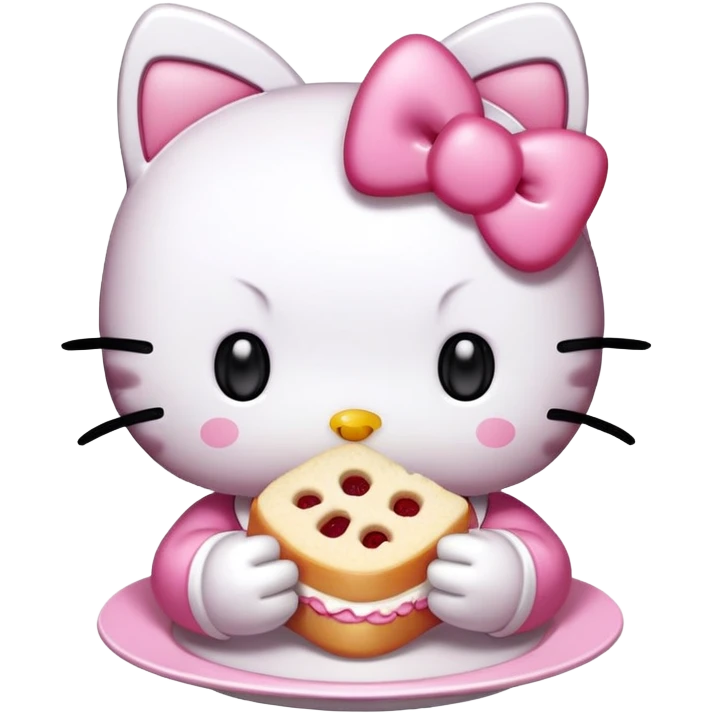 Hello kitty eating  emoji
