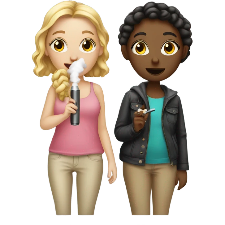 2 white girls with vape emoji