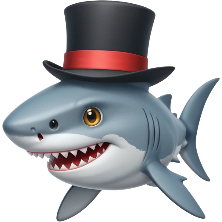 shark wearing a top hat emoji