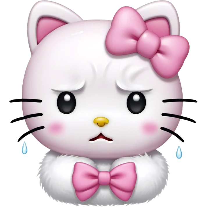 crying Hello Kitty with tears streaming down face emoji