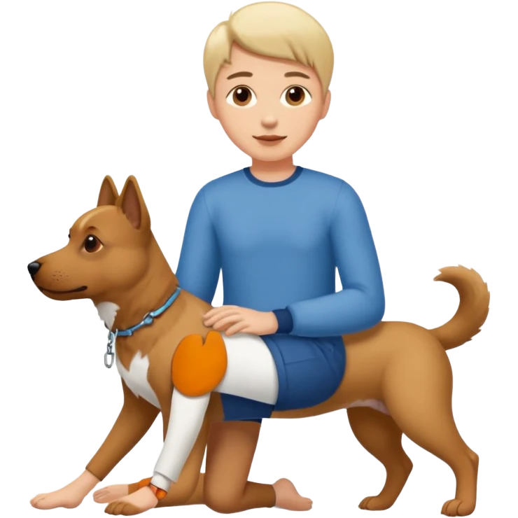 dog and human linking feet emoji