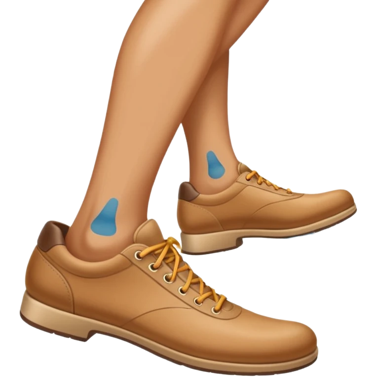 a shoe with a foot inside, stepping and showing a clear shoe print below. and leg with motion line







 emoji