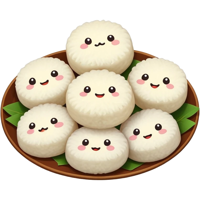 Ningbo rice balls with meat filling, simplified emoji style with bold outlines and bright colors, cartoon style round rice dumplings emoji