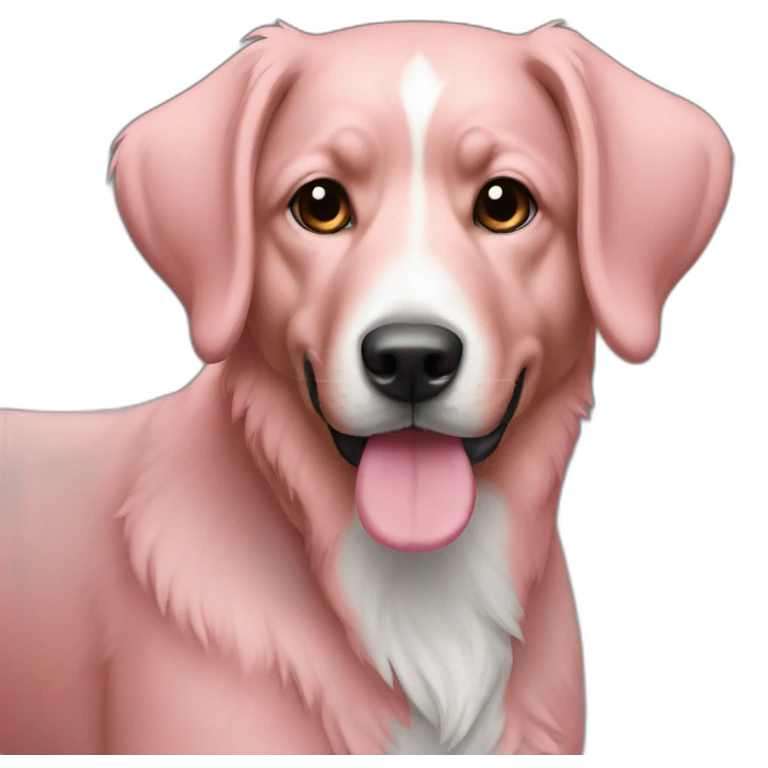 Un chien de couleur rose emoji