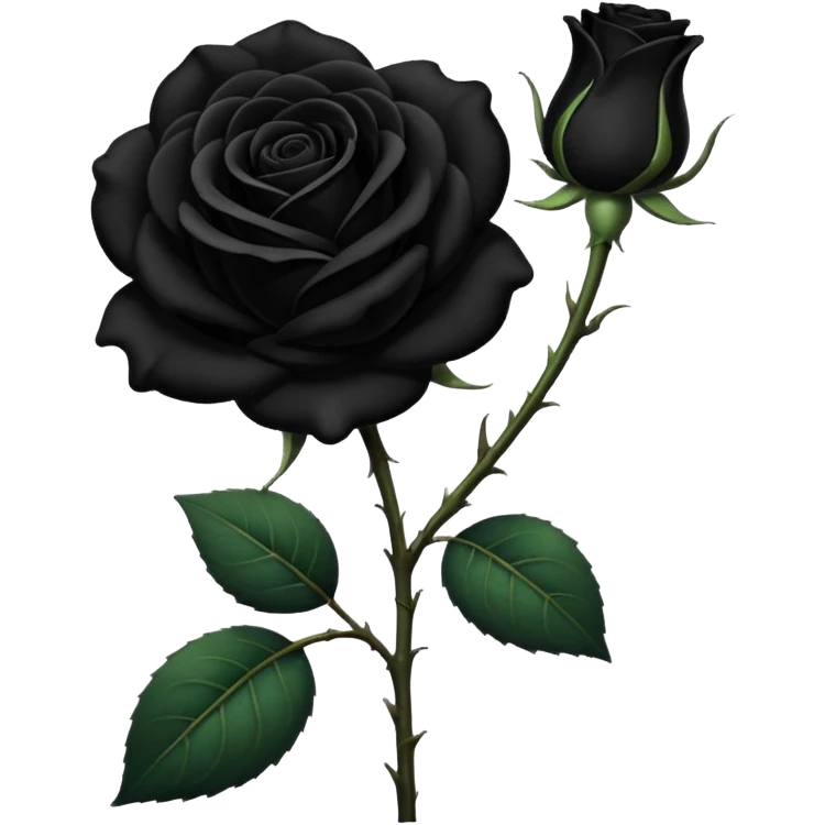 black rose with a stem emoji emoji