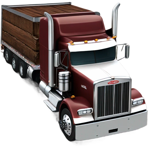 Peterbilt 389 brown cherry with flat top and slash cut exhaust emoji