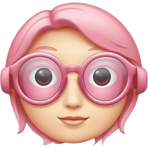 Rose pink glasses, Oval type shaped. emoji