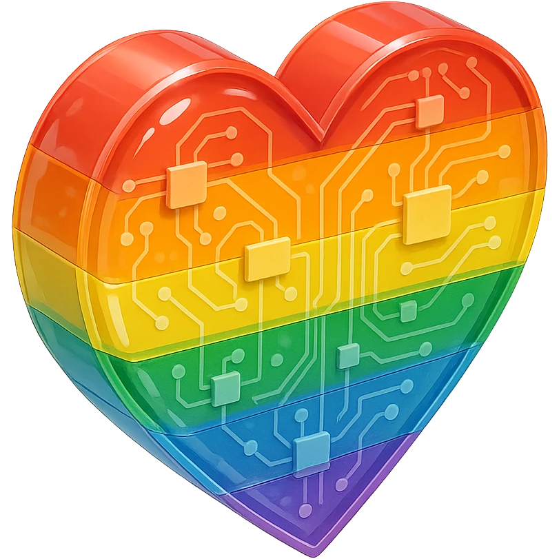 rainbow pride heart, paper craft style, no text, with a glossy look emoji