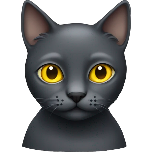 Dark Grey cat with Yellow eyes emoji