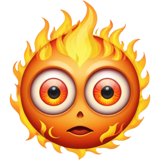 eyeballs with flames emoji