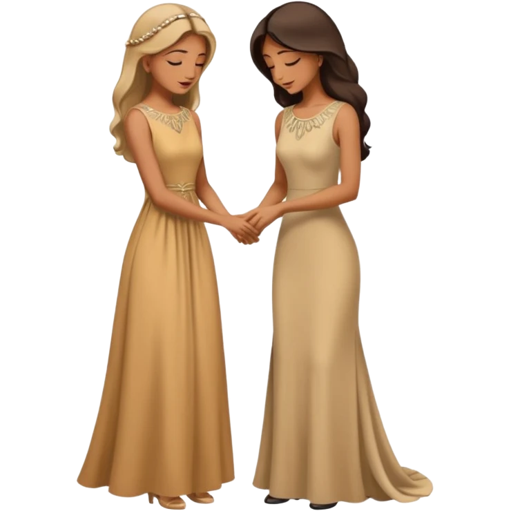 A woman bowing for another woman emoji