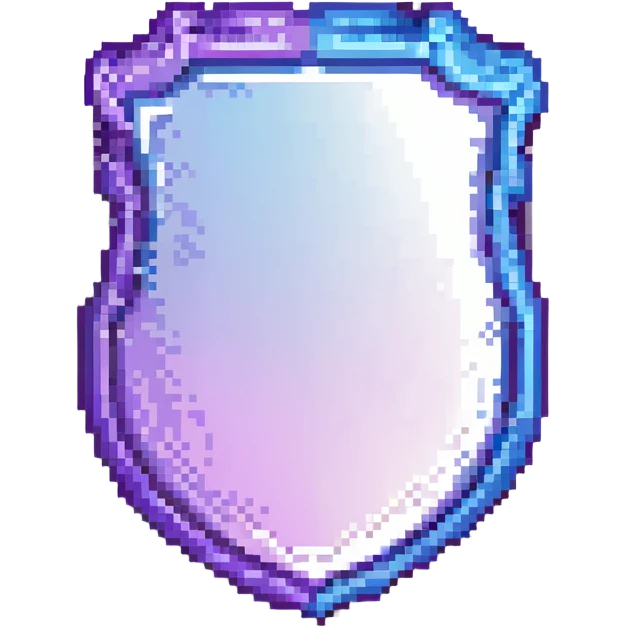 A shield with a blue and purple gradient. emoji