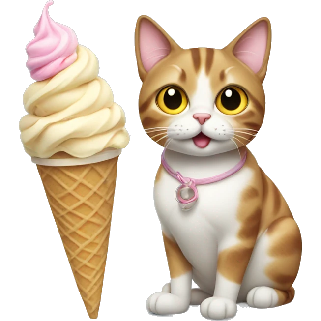 Cat with ice cream  emoji