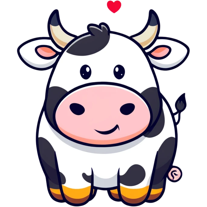 Heart with cow spots and little cow horns emoji