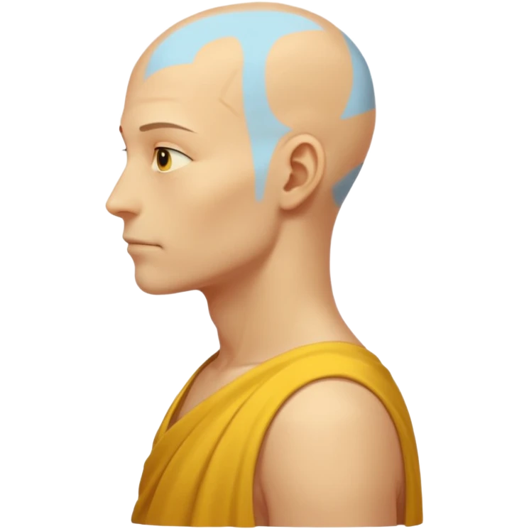 Emoji of Shoulders Muscle from side view. He has big shoulders. His skin is completely yellow and has no hair or facial expressions and has no clothing. emoji