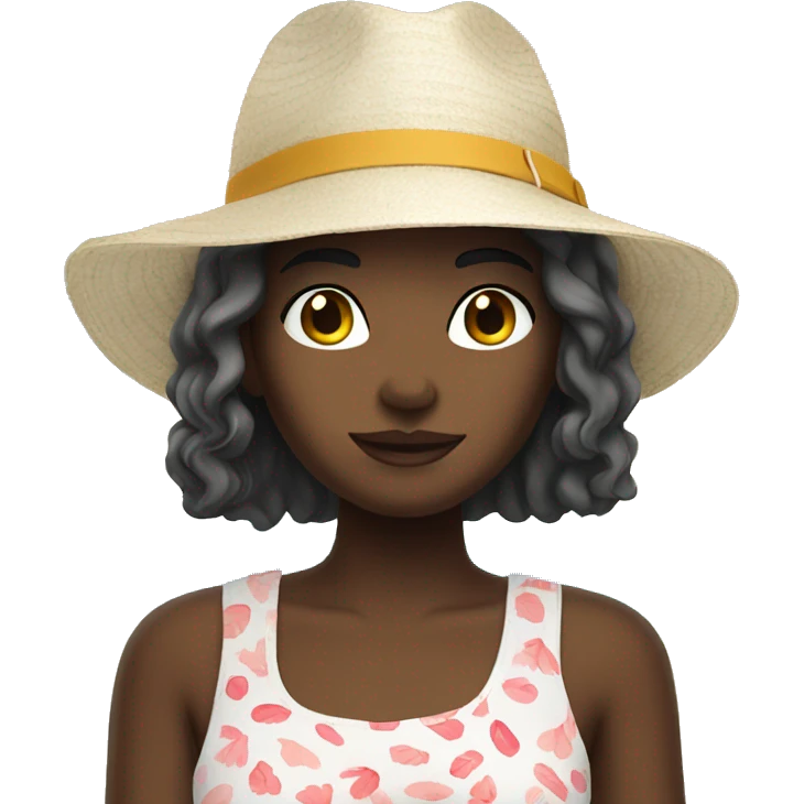 girl on vacation dark hair white skin emoji
