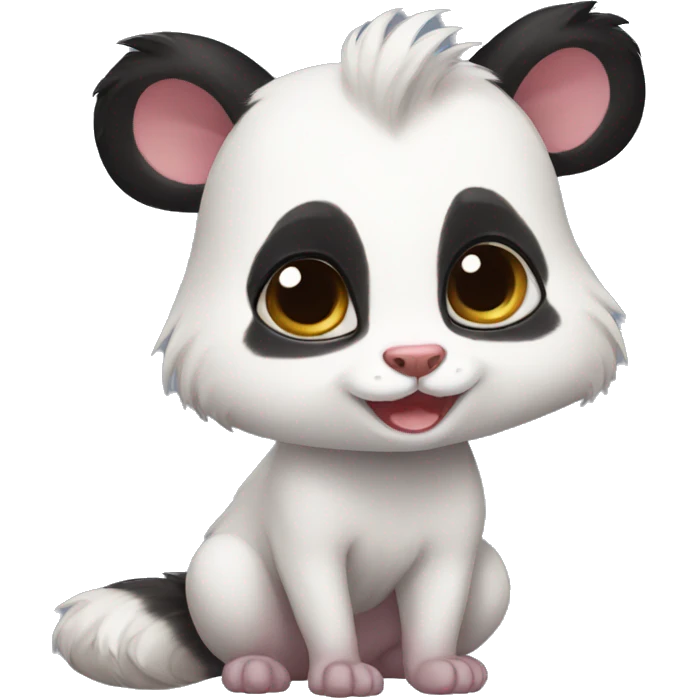 Cute skunk-panda-ferret-cat-hybrid full body emoji