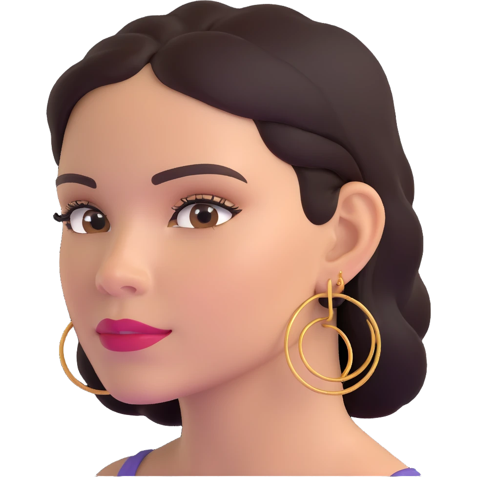 stylish Latina woman with hoop earrings emoji