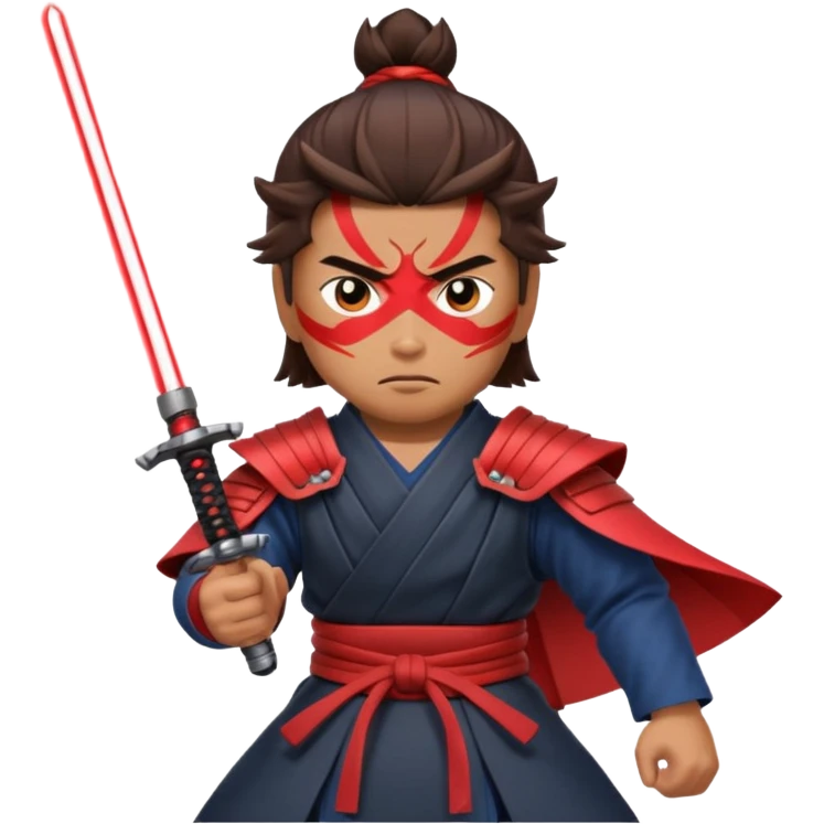 samurai with laser sword, red emoji