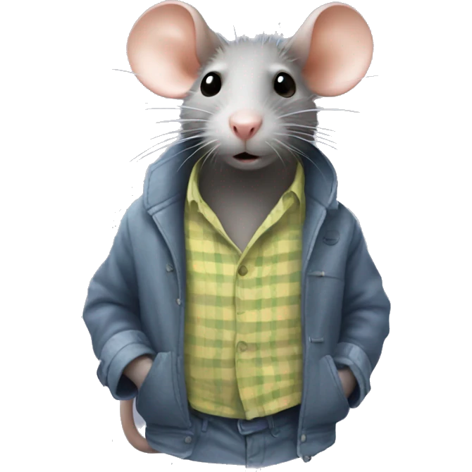 a rat steaming clothes emoji