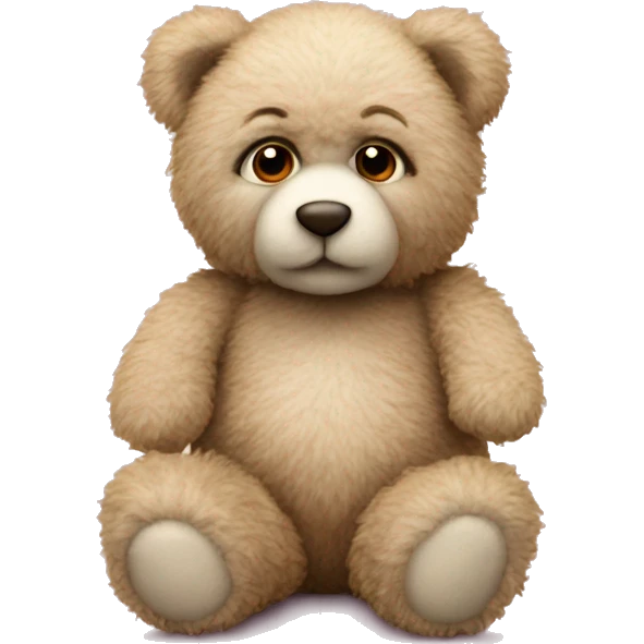 realistic fluffy Valentine's teddy  emoji