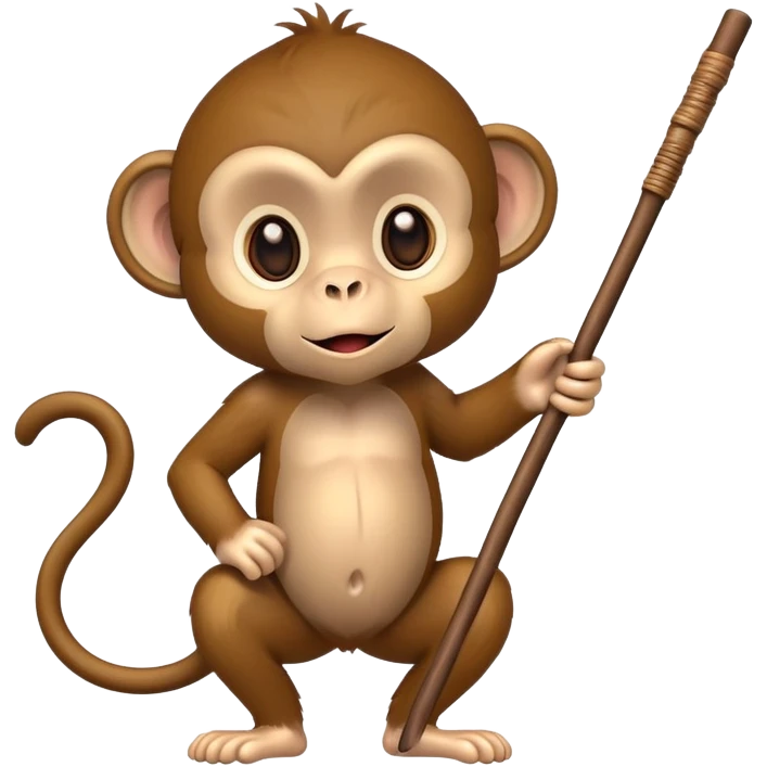 Monkey with stick emoji