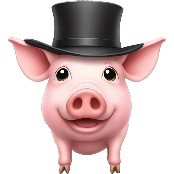 a pig on a hat emoji