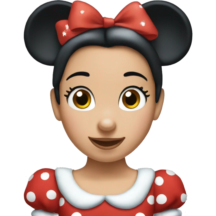 Minnie Mouse wearing Christmas dress emoji