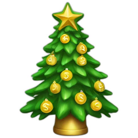 christmas tree dollars emoji