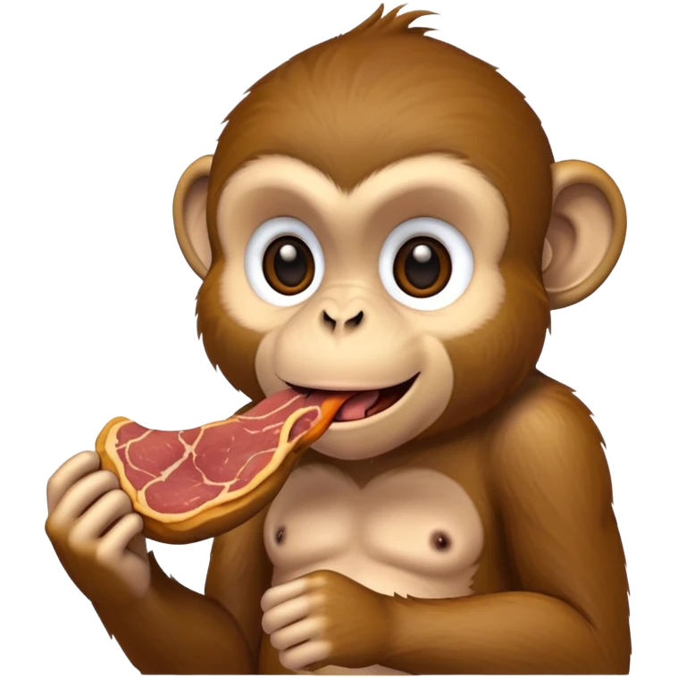 make a monkey eating meat emoji