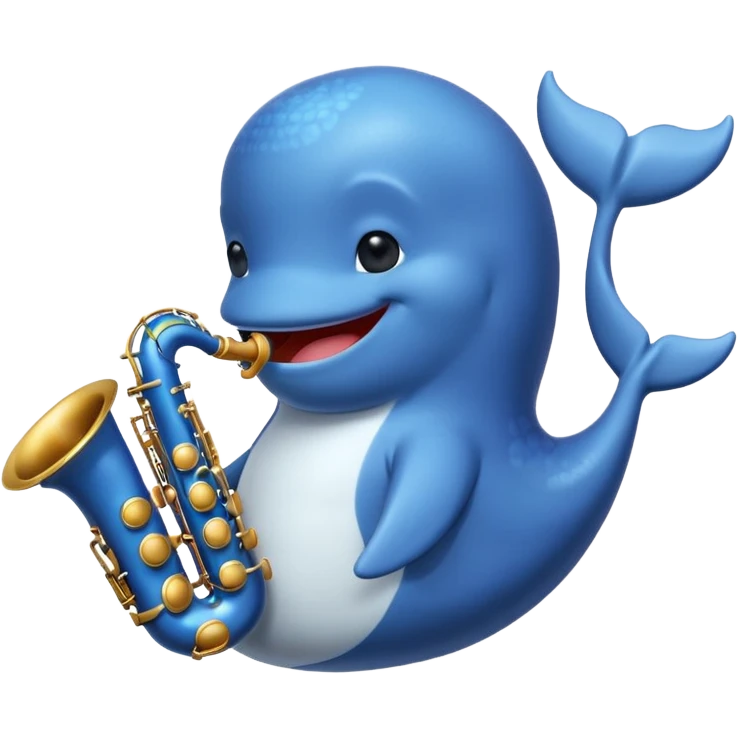 a whale playing saxophone emoji