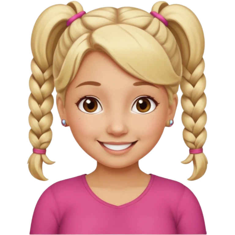Her hair is in pigtails and her pubic hair is shaped like a heart.  She has wide hips emoji