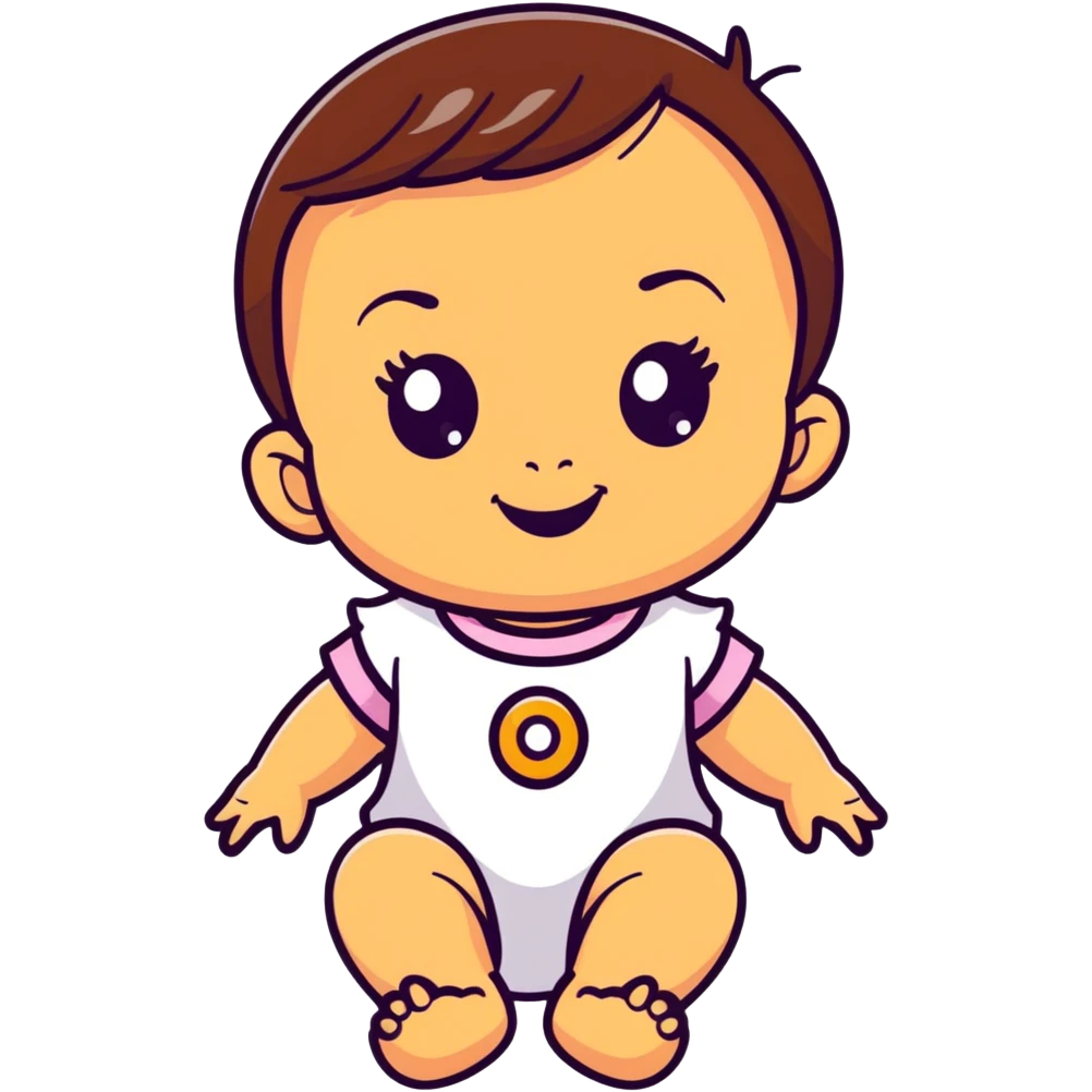 smiling baby girl with big eyes and medium skin tone emoji