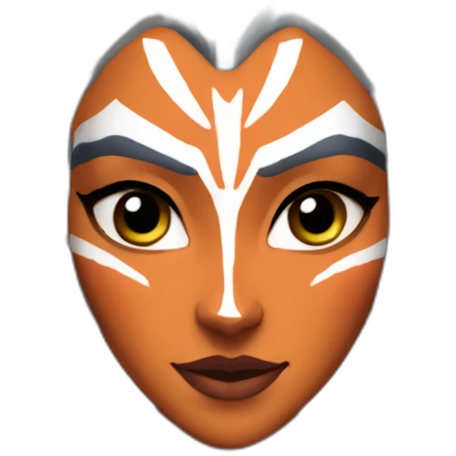 Sexy Ahsoka Tano posing (portrait, front facing, Apple iOS 17 style) (small horns) emoji