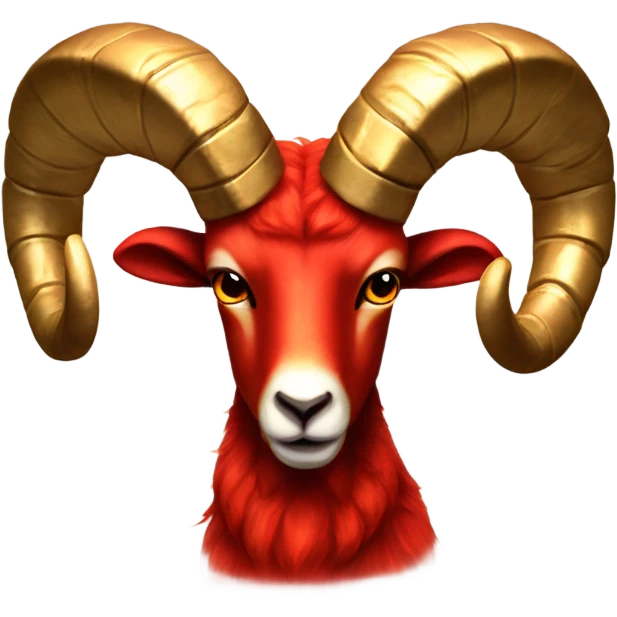 Realistic fire red ram fire flaming red hot fire fur gold horns Aries emoji
