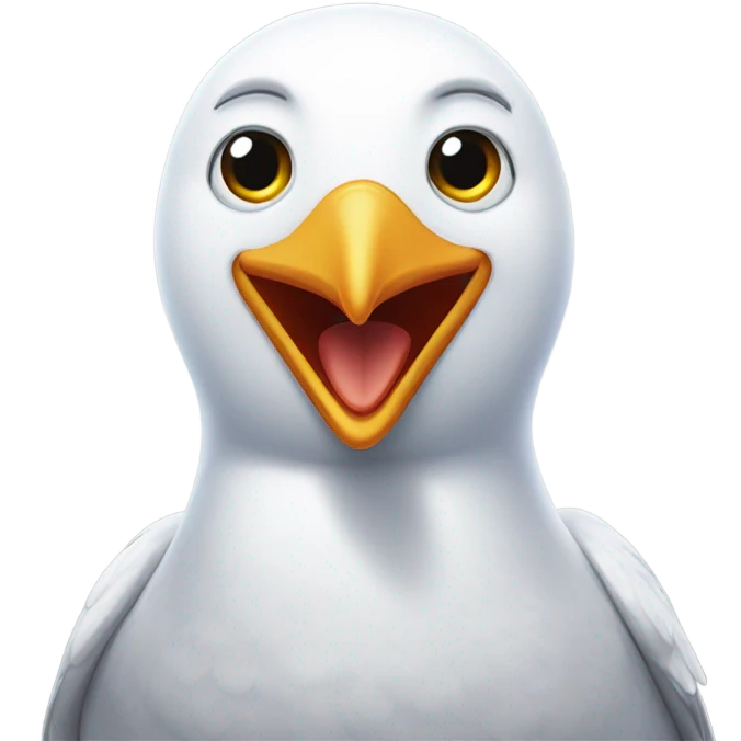 seagull with google logo emoji