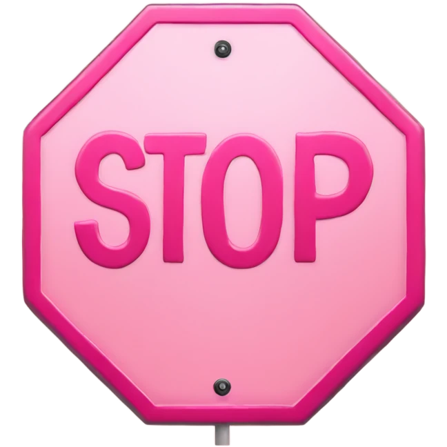 Light pink stop sign emoji