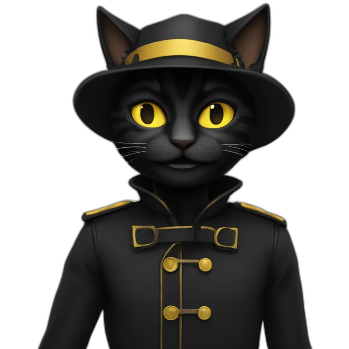 Chat noir qui fait un clin d’œil emoji