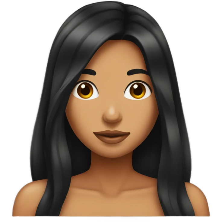 Tanned woman with long black hair kissing  emoji