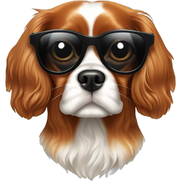 Cavalier king Charles spaniel wearing sunglasses emoji