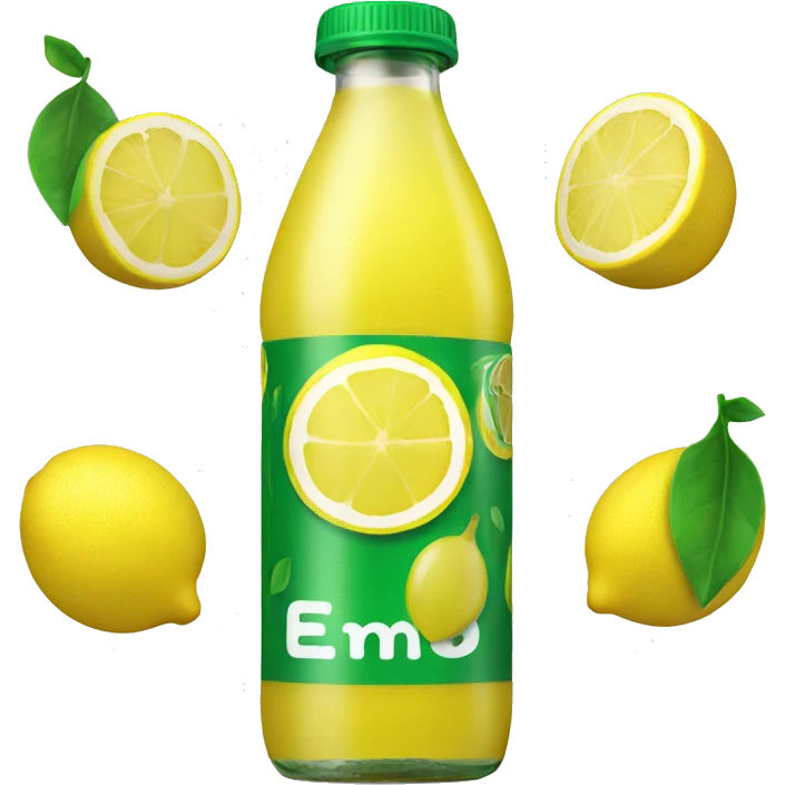 yellow lemon juice bottle with green cap emoji