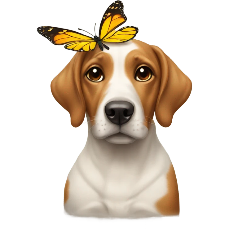 Dog with butterfly on head  emoji