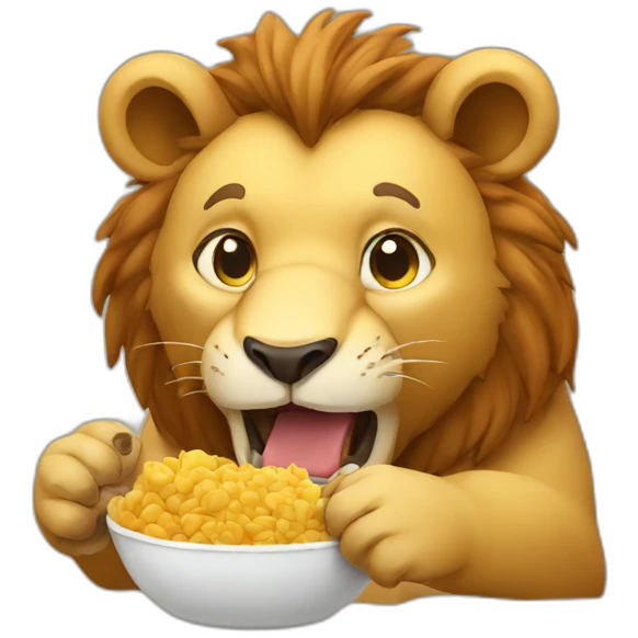 Lion bear eating emoji