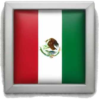 Square gray wall border wall with mexican flag emoji