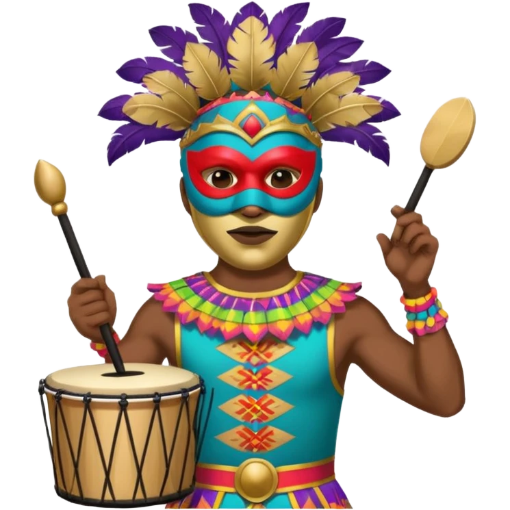 Masked Festival Drummer man emoji