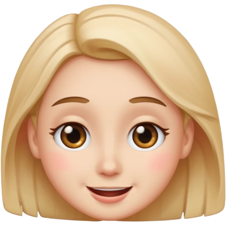 face rolling eyes but blushing and smiling emoji